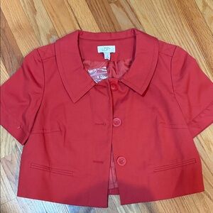 LOFT Women's Vibrant Red Short Sleeve Blazer